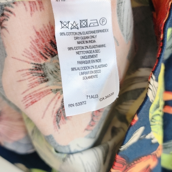 French Connection Yellow & Green Floral Leaf Print Mini Strapless Dress Size 12 - Picture 6 of 7